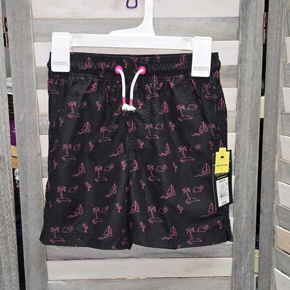 Boys' Pink Icon Print Swim Trunks | Art Class | X Small (4/5) - Picture 1 of 10